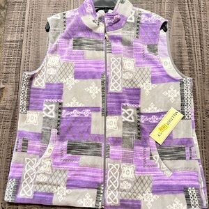 Allison Daley Purple and Gray Geometric Vest